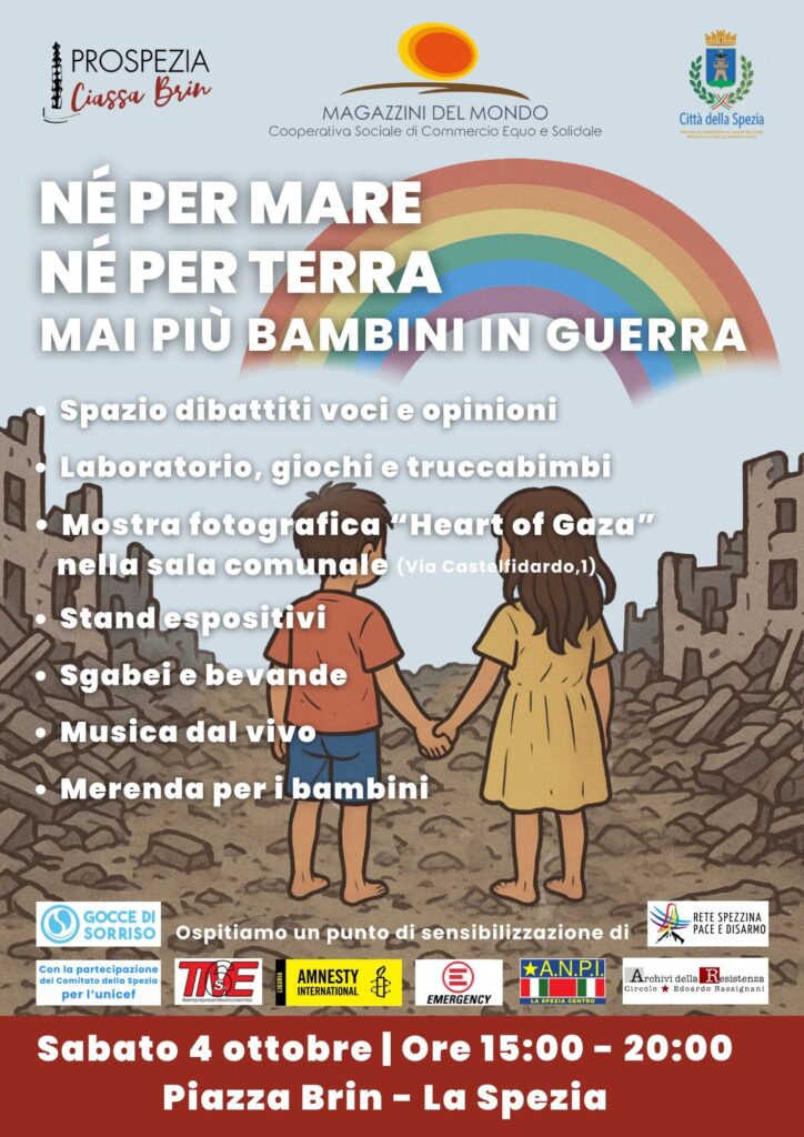 Nรจ per mare nรจ per terra mai piรน bambini in guerra